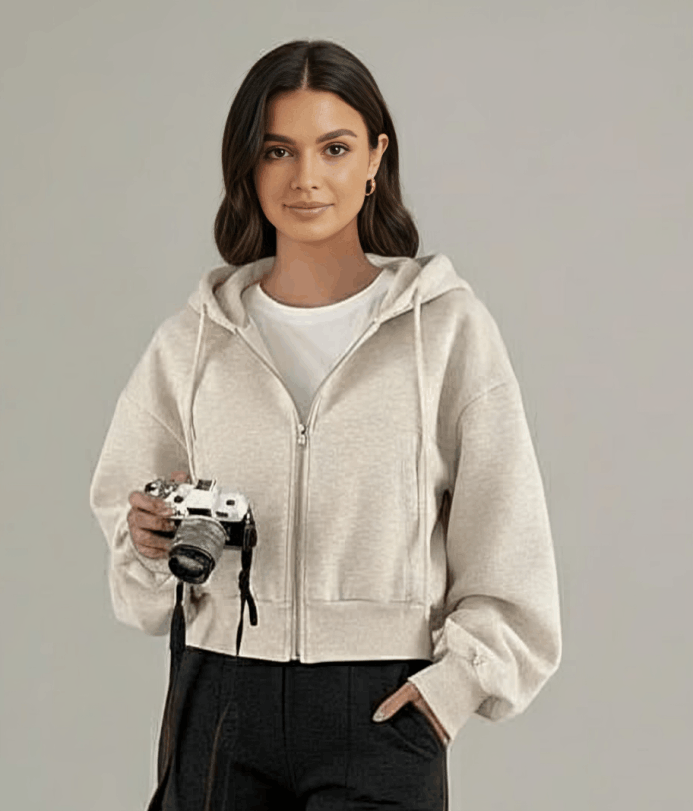 Mara Women's Hooded Sweatshirt | Cropped Relaxed Fit