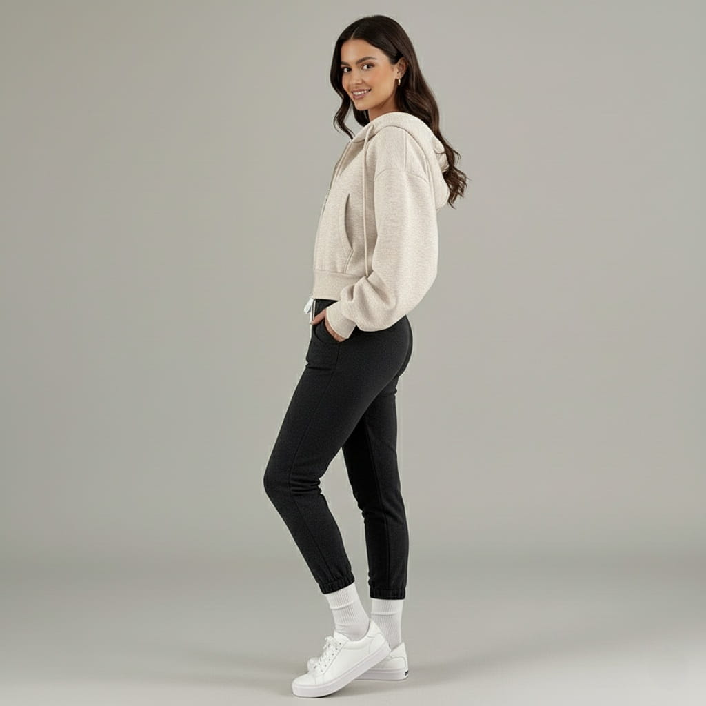 Mara Women's Hooded Sweatshirt | Cropped Relaxed Fit