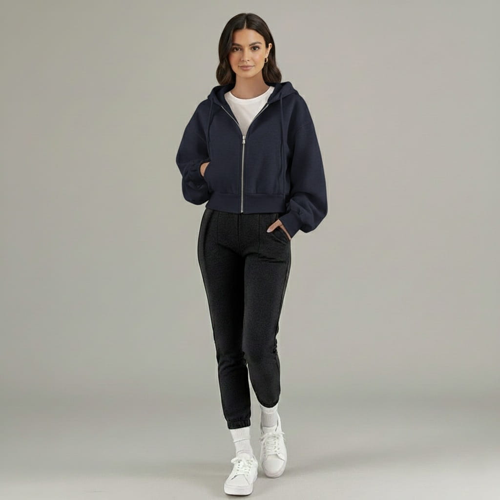 Mara Women's Hooded Sweatshirt | Cropped Relaxed Fit