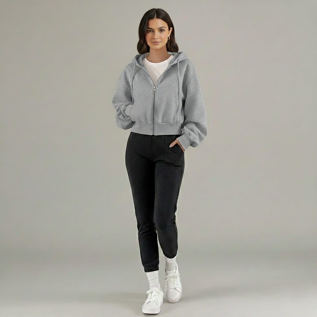 Mara Women's Hooded Sweatshirt | Cropped Relaxed Fit