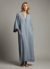 Mia Women's Kaftan Dress | Striped Design Plus Size Available