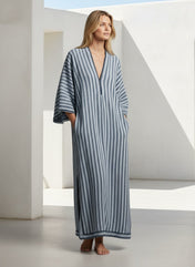 Mia Women's Kaftan Dress | Striped Design Plus Size Available