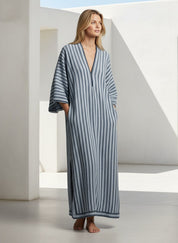 Mia Women's Kaftan Dress | Striped Design Plus Size Available