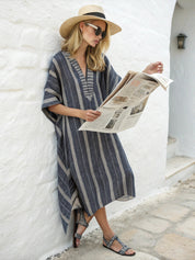 Mia Women's Kaftan Dress | Striped Design Plus Size Available