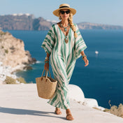 Mia Women's Kaftan Dress | Striped Design Plus Size Available