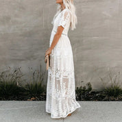 Lina Women's Maxi Dress | Flowing Lace Design