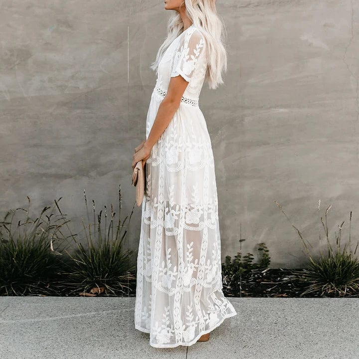 Lina Women's Maxi Dress | Flowing Lace Design