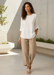 Mirelle Women's Trousers | Relaxed Fit with Wide Legs