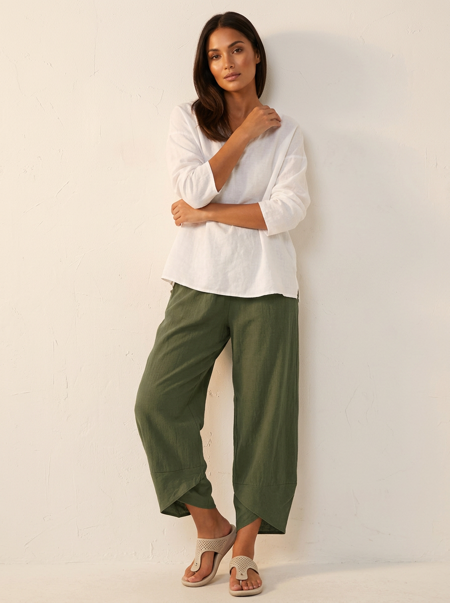 Mirelle Women's Trousers | Relaxed Fit with Wide Legs