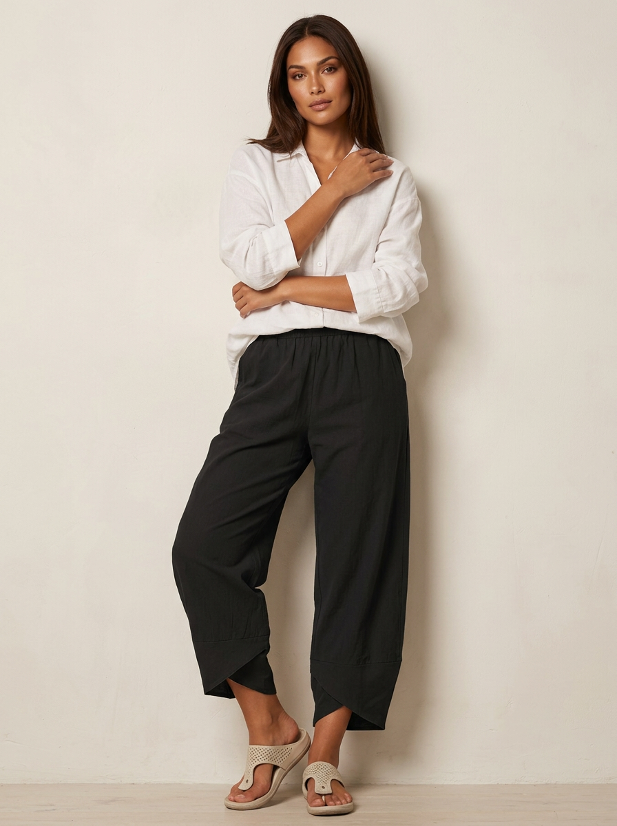 Mirelle Women's Trousers | Relaxed Fit with Wide Legs