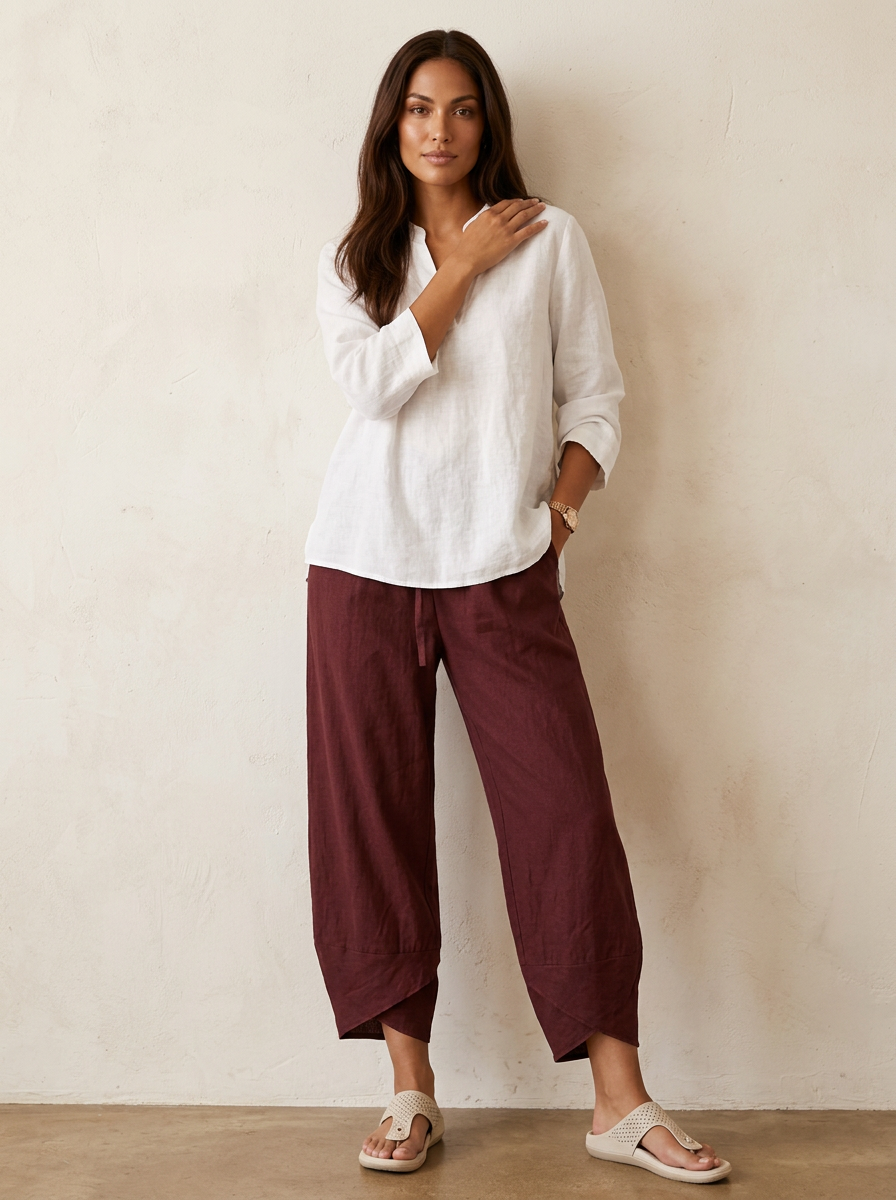 Mirelle Women's Trousers | Relaxed Fit with Wide Legs