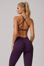 Samantha Women's Activewear Set | Cross-Back Sports Bra and High-Waisted Leggings