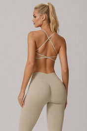 Samantha Women's Activewear Set | Cross-Back Sports Bra and High-Waisted Leggings
