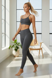 Samantha Women's Activewear Set | Cross-Back Sports Bra and High-Waisted Leggings