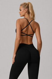 Samantha Women's Activewear Set | Cross-Back Sports Bra and High-Waisted Leggings