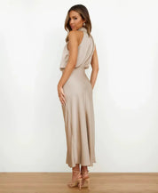 Sophie Women's Midi Dress | Satin Halter Design