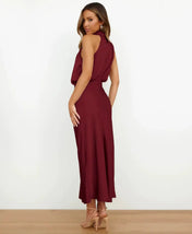 Sophie Women's Midi Dress | Satin Halter Design