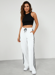 Tina Women's Wide Leg Pants | Relaxed Fit with Sporty Stripes
