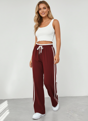 Tina Women's Wide Leg Pants | Relaxed Fit with Sporty Stripes