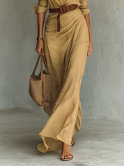 Uma Women's Maxi Dress | Wrap Style with Lapel Collar