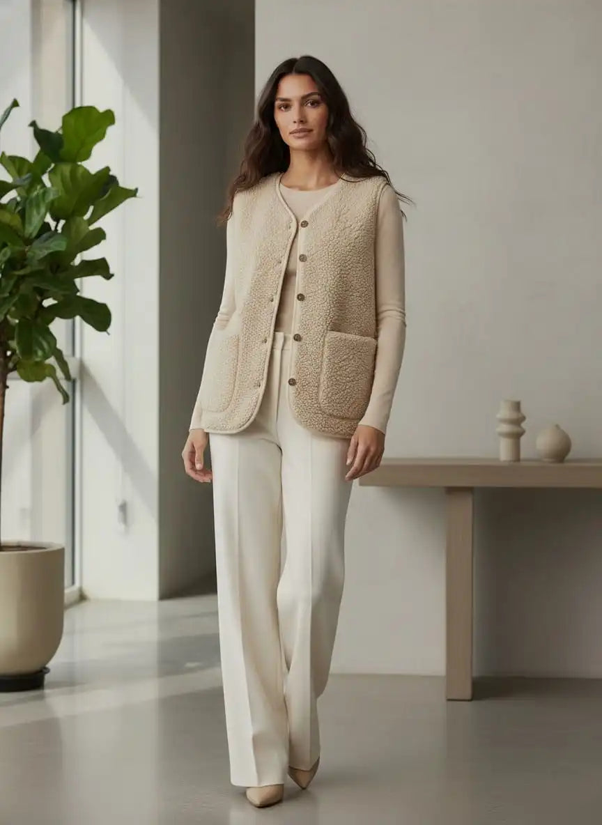 Willa Women's Vest | Soft Touch Button Front Design