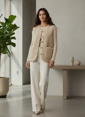 Willa Women's Vest | Soft Touch Button Front Design