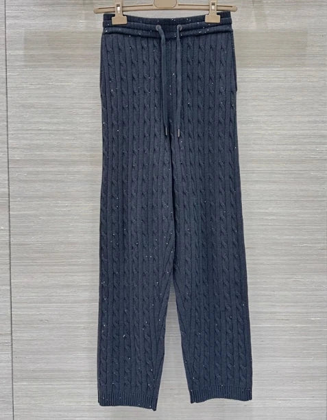 Willa Women's Knit Lounge Set | Hooded Cardigan with Beaded Detail