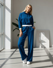 Zara Women's Lounge Set | Modern Hoodie and Wide-Leg Trousers