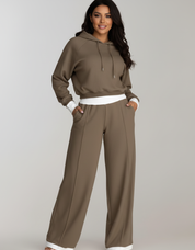 Zara Women's Lounge Set | Modern Hoodie and Wide-Leg Trousers