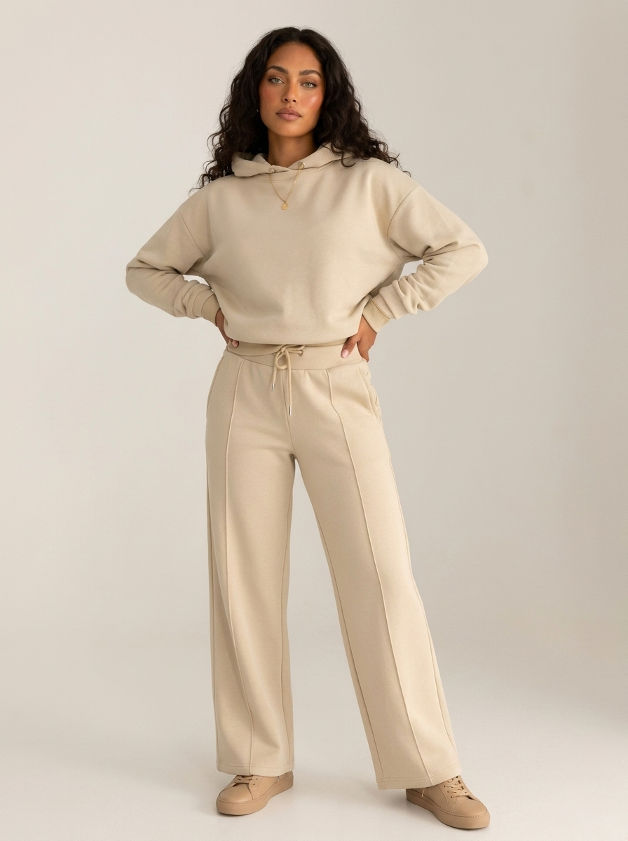 Zara Women's Lounge Set | Modern Hoodie and Wide-Leg Trousers