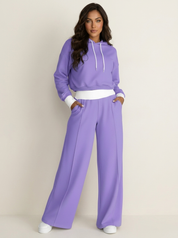 Zara Women's Lounge Set | Modern Hoodie and Wide-Leg Trousers