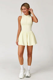 Kylie Women's Dress | Half-Zip Mini Style with Built-In Shorts