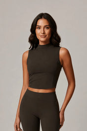 Bella Women's Crop Top | High Neckline Stretch Fit