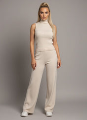 Mia Women's Suit | 3-Piece Knit Set with Sleeveless Turtleneck Vest and Cardigan